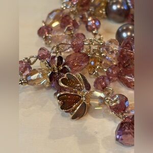 Napier necklace 52 inches long. Glass beads faux pearls. Gold tone. New with tag